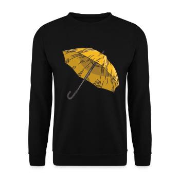 Cool Yellow Umbrella Academia Shirt Gift Idea - Unisex Pullover - Schwarz - Vorne - Alina (178cm) & Michal (187cm)