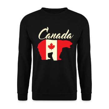 Cool Canada Bear With Flag Vintage Country Love - Unisex Sweatshirt - black - Front - Alina (178cm) & Michal (187cm)