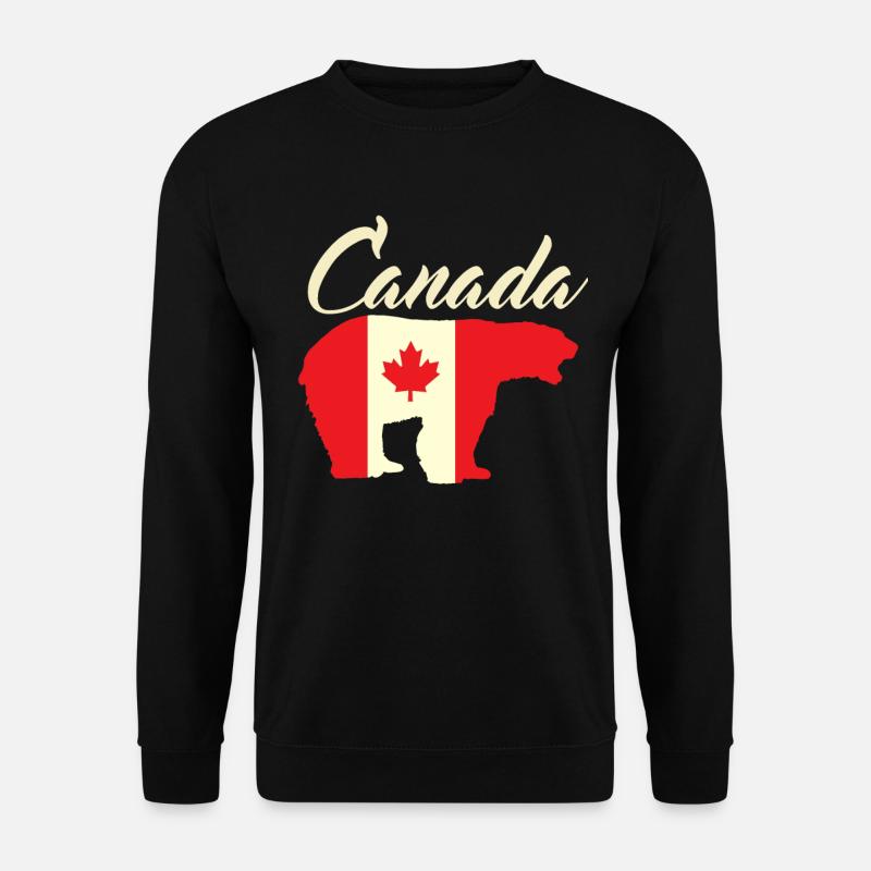 Cool Canada Bear With Flag Vintage Country Love - Unisex Pullover - Schwarz