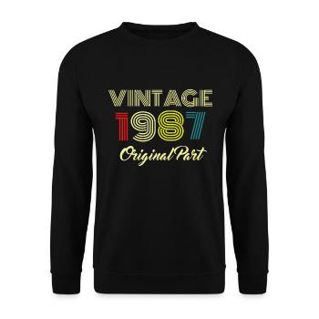 Vintage 1987 Original partie hommes femmes 33 anniversaire - Sweat-shirt Unisexe - noir - Devant - Alina (178cm) & Michal (187cm)