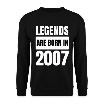Legends Are Born in 2007 Birthday Year 2007 Gift - Unisex Sweatshirt - black - Front - Alina (178cm) & Michal (187cm)