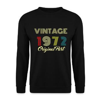 44th Birthday Gift Original 1972 Vintage - Unisex Pullover - Schwarz - Vorne - Alina (178cm) & Michal (187cm)