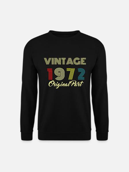 44th Birthday Gift Original 1972 Vintage - Unisex Sweatshirt - black