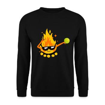 Fire Tennis Dabbing Cool Tennis Dabbing Gift - Unisex Sweatshirt - black - Front - Alina (178cm) & Michal (187cm)