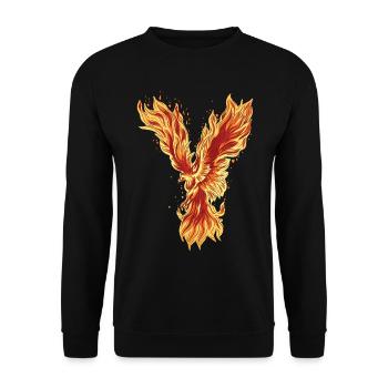 Phoenix Rising Fire Bird Mythical Artwork - Unisex Sweatshirt - black - Front - Alina (178cm) & Michal (187cm)