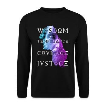 Marcus Virtues of Stoicism Wisdom Courage Justice - Unisex Sweatshirt - black - Front - Alina (178cm) & Michal (187cm)