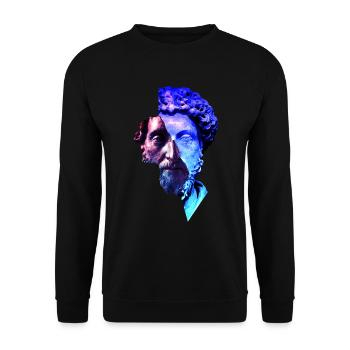 Stoicism Marcus Aurelius Purple Universe Artwork - Unisex Sweatshirt - black - Front - Alina (178cm) & Michal (187cm)