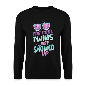the cool twins just showed up great twins - Unisex Sweatshirt - black - Front - Alina (178cm) & Michal (187cm)