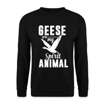 spirit animal i love geese goose flying bird - Unisex Sweatshirt - black - Front - Alina (178cm) & Michal (187cm)