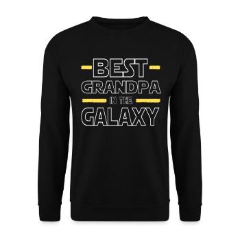 Best Grandpa In The Galaxy Shirt Geschenk - Unisex Pullover - Schwarz - Vorne - Alina (178cm) & Michal (187cm)