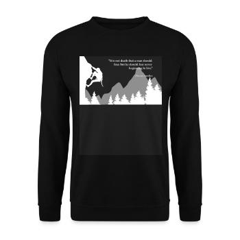 Start living, Stoic quote by Marcus Aurelius - Unisex Sweatshirt - black - Front - Alina (178cm) & Michal (187cm)