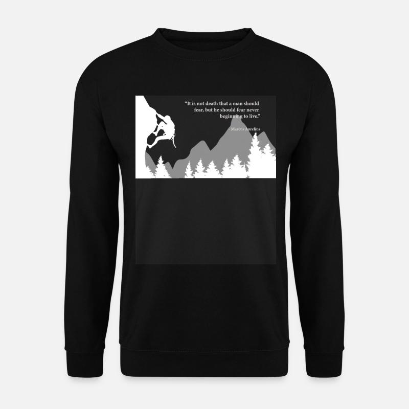Start living, Stoic quote by Marcus Aurelius - Unisex Sweatshirt - black