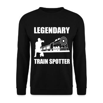 legendary trainspotter trainspotting zug züge - Unisex Pullover - Schwarz - Vorne - Alina (178cm) & Michal (187cm)