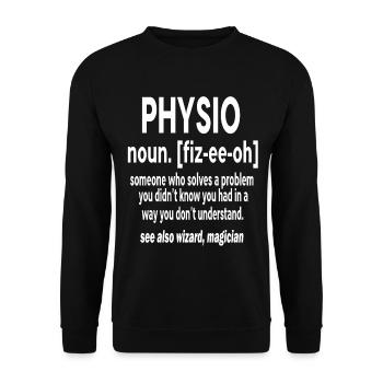 physio physiotherapy physiotherapist knee pain - Unisex Sweatshirt - black - Front - Alina (178cm) & Michal (187cm)