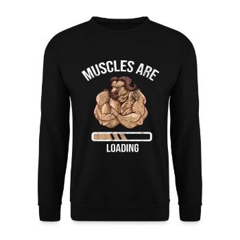 Fitness Ochse Stier Bulle Training Shirt Geschenk - Unisex Pullover - Schwarz - Vorne - Alina (178cm) & Michal (187cm)