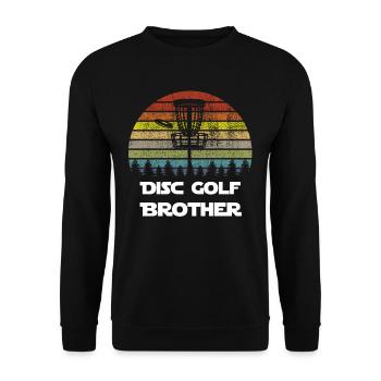 Cadeau de chemise de frisbee de frère de disque de golf rétro - Sweat-shirt Unisexe - noir - Devant - Alina (178cm) & Michal (187cm)