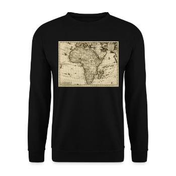 Vintage Map Of Africa, Old Geography - Unisex Sweatshirt - black - Front - Alina (178cm) & Michal (187cm)