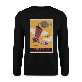 Vintage Airlines Poster Illustration, Aeroplane fa - Unisex Sweatshirt - black - Front - Alina (178cm) & Michal (187cm)