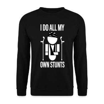 ich mache meine stunts selbst unfall verletzung - Unisex Pullover - Schwarz - Vorne - Alina (178cm) & Michal (187cm)