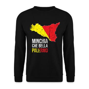 MINCHIA CHE BELLA PALERMO Sicilia - Unisex Pullover - Schwarz - Vorne - Alina (178cm) & Michal (187cm)