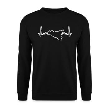 Trinacria Heartbeat Sicilia Heartbeat Sicilia - Unisex Pullover - Schwarz - Vorne - Alina (178cm) & Michal (187cm)