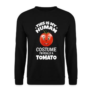 costume de gens je suis une tomate tomate tomate - Sweat-shirt Unisexe - noir - Devant - Alina (178cm) & Michal (187cm)