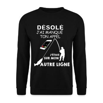Pêcheur en ligne - Sweat-shirt Unisexe - noir - Devant - Alina (178cm) & Michal (187cm)