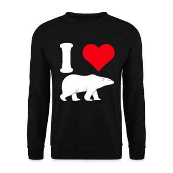 ice bear ours polaire va te protéger - Sweat-shirt Unisexe - noir - Devant - Alina (178cm) & Michal (187cm)