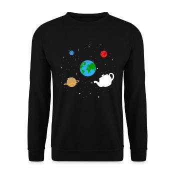 L’espace spatial sous-tasse volante de la terre - Sweat-shirt Unisexe - noir - Devant - Alina (178cm) & Michal (187cm)