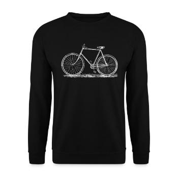 Amateur de vélo de vélo de vieille école de cru affligé - Sweat-shirt Unisexe - noir - Devant - Alina (178cm) & Michal (187cm)
