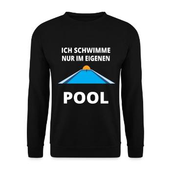 pool garten schwimmen T-Shirt sommer - Unisex Pullover - Schwarz - Vorne - Alina (178cm) & Michal (187cm)