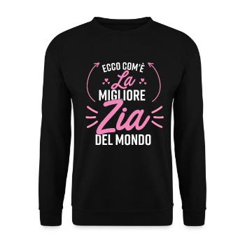 La migliore Zia del mondo - Unisex Pullover - Schwarz - Vorne - Alina (178cm) & Michal (187cm)