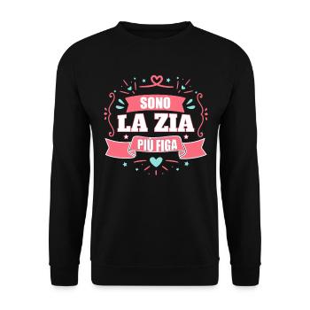 La migliore Zia del mondo - Unisex Pullover - Schwarz - Vorne - Alina (178cm) & Michal (187cm)