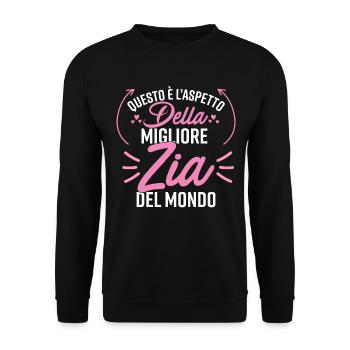 La migliore Zia del mondo - Unisex Pullover - Schwarz - Vorne - Alina (178cm) & Michal (187cm)