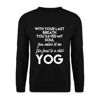 George Yog Michael Jesus T-shirt - Unisex Sweatshirt - black - Front - Alina (178cm) & Michal (187cm)