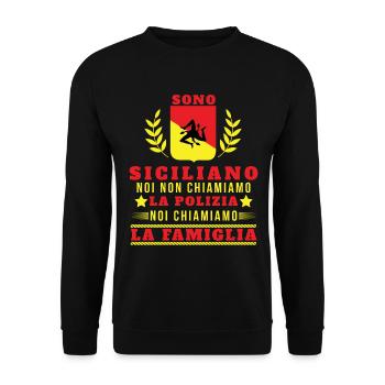Sono Siciliano Noi Chiamiamo La Familglia Trinacri - Sweat-shirt Unisexe - noir - Devant - Alina (178cm) & Michal (187cm)