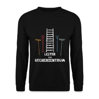 Leiter vom Rechenzentrum - Unisex Pullover - Schwarz - Vorne - Alina (178cm) & Michal (187cm)