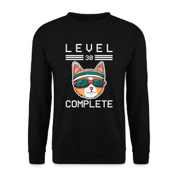 Cool Gamer Level 30 Complete 30.Anniversaire Gifts - Sweat-shirt Unisexe - noir - Devant - Alina (178cm) & Michal (187cm)