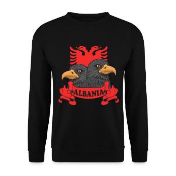 Albanien Flagge Albaner Adler - Unisex Pullover - Schwarz - Vorne - Alina (178cm) & Michal (187cm)