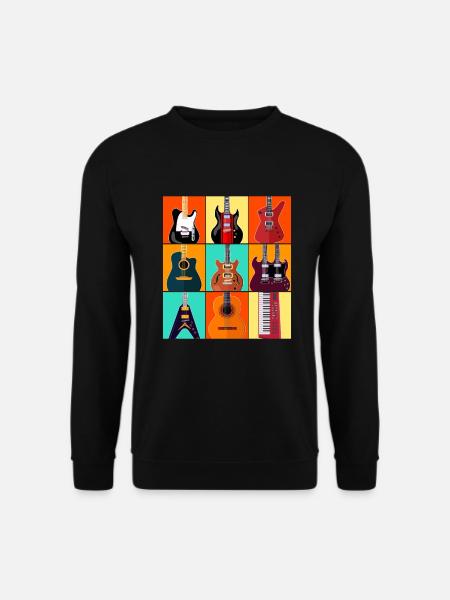 Guitariste Guitariste Rétro Musicien Guitariste - Sweat-shirt Unisexe - noir