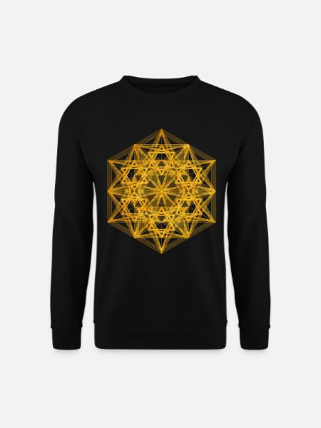 Geometric dimensional Metatrons Cube - Unisex Sweatshirt - black