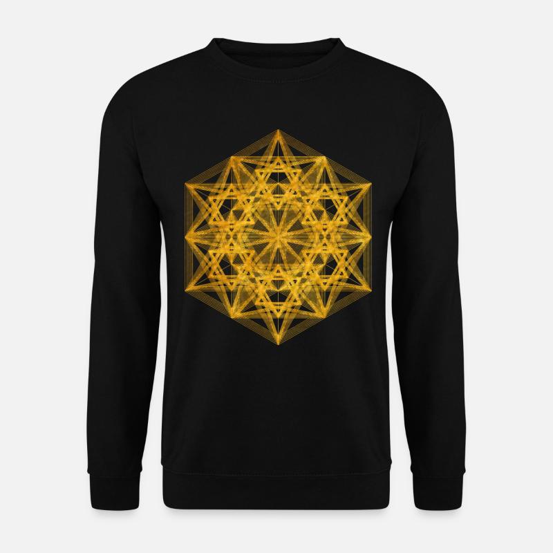 Geometric dimensional Metatrons Cube - Unisex Sweatshirt - black