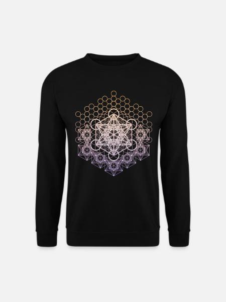 Metatrons Cube Sacred Geometry Connected - Unisex Sweatshirt - black