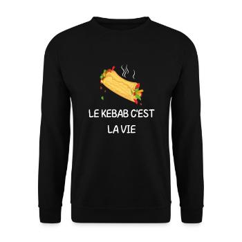 le KEBAB c'est la vie - Sweat-shirt Unisexe - noir - Devant - Alina (178cm) & Michal (187cm)