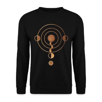 Kornkreis Sacred Geometry Stargazer - Unisex Pullover - Schwarz - Vorne - Alina (178cm) & Michal (187cm)
