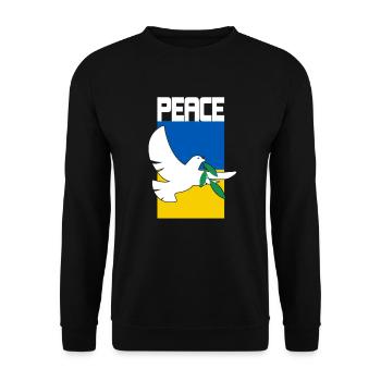 Ukraine Flagge Frieden Geschenkidee - Unisex Pullover - Schwarz - Vorne - Alina (178cm) & Michal (187cm)
