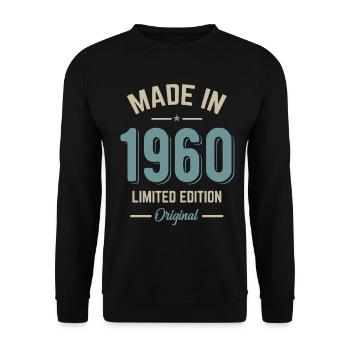 made in 1960 anniversary 62 years gift humor - Unisex Sweatshirt - black - Front - Alina (178cm) & Michal (187cm)