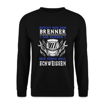 Schweißer Metallbauer Schlosser schweissen Beruf - Unisex Pullover - Schwarz - Vorne - Alina (178cm) & Michal (187cm)