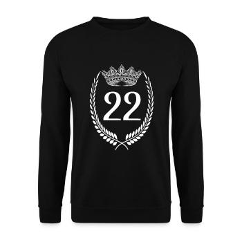 22. Geburtstag Zahl Jubiläum 22 - Unisex Pullover - Schwarz - Vorne - Alina (178cm) & Michal (187cm)