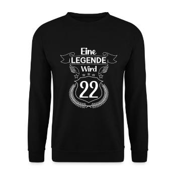 Eine Legende wird 22 - Unisex Pullover - Schwarz - Vorne - Alina (178cm) & Michal (187cm)